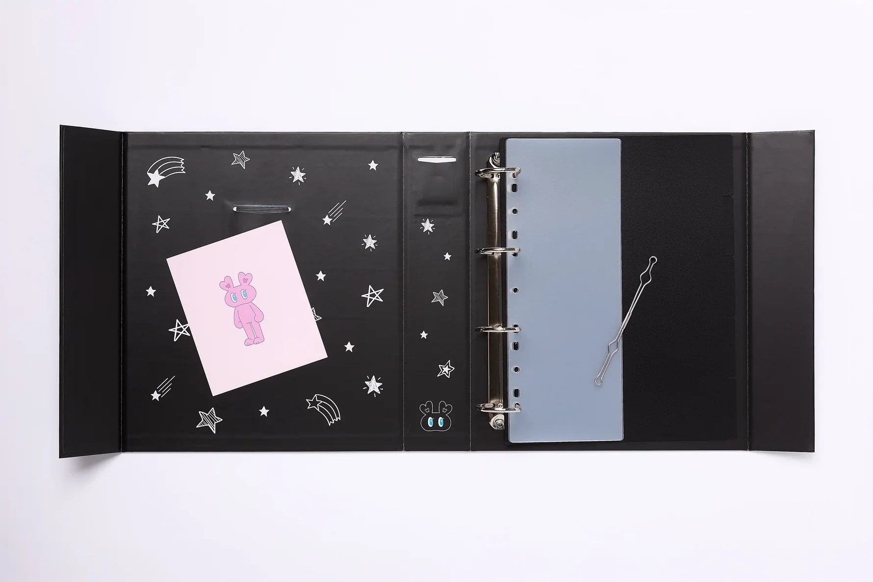 [KPOP STATIONERY] A4 BINDER BLACK SHOOTING STAR - Image 4