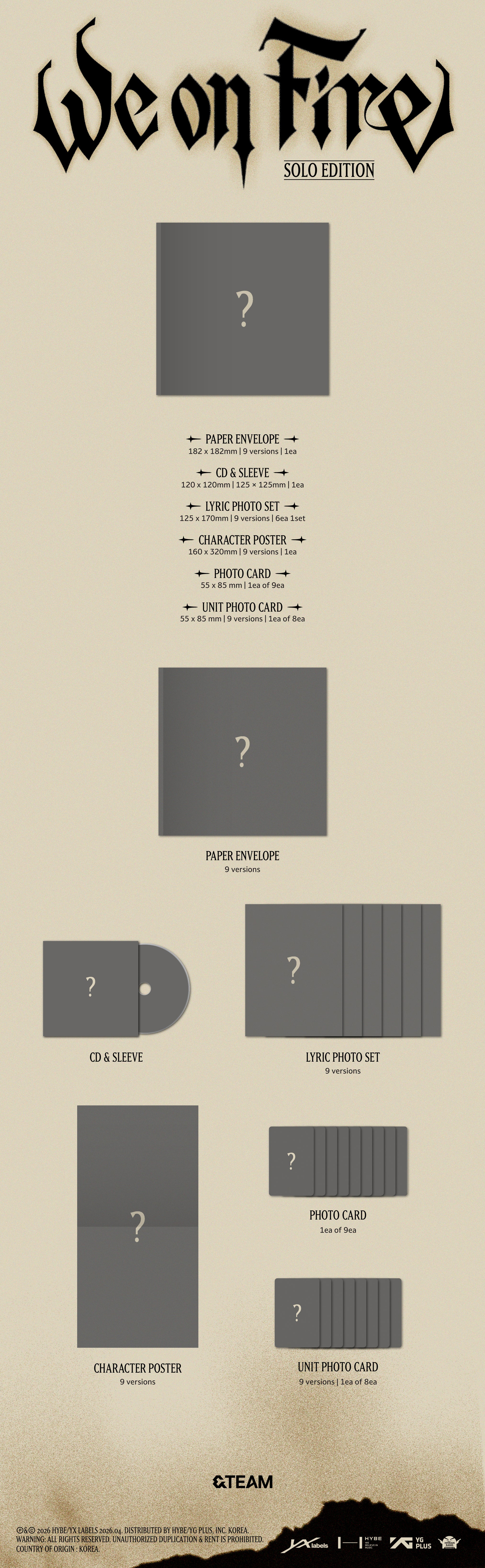 [PRE-ORDER] &TEAM - 3rd EP 'We on Fire' (Solo ver.) (Kpop Nara Exclusive - Solo ver.) - Image 3